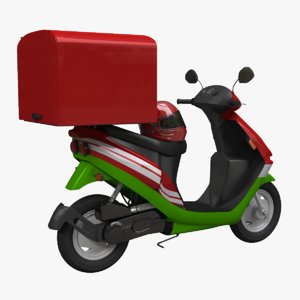 3D food delivery scooter model