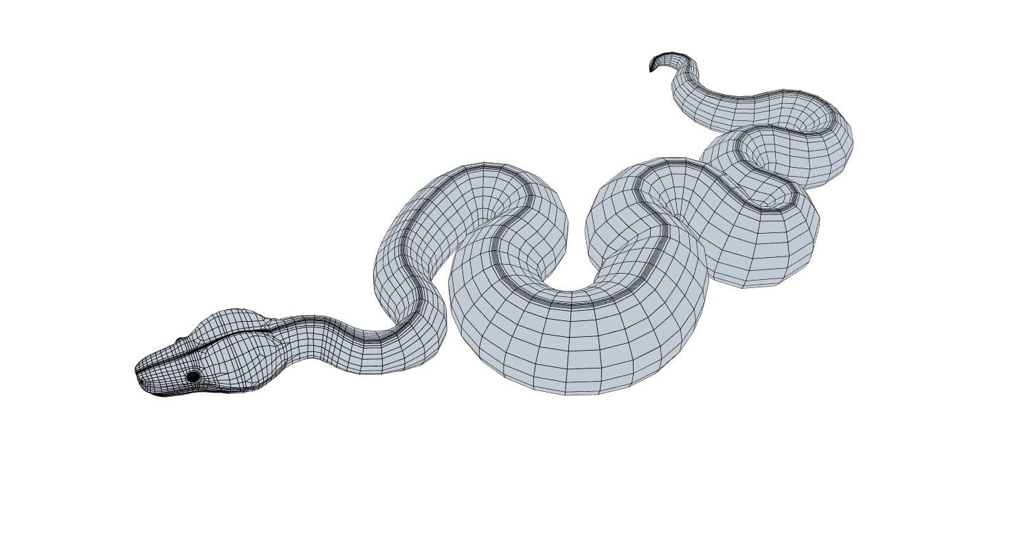 动画翡翠树蟒蛇3d模型