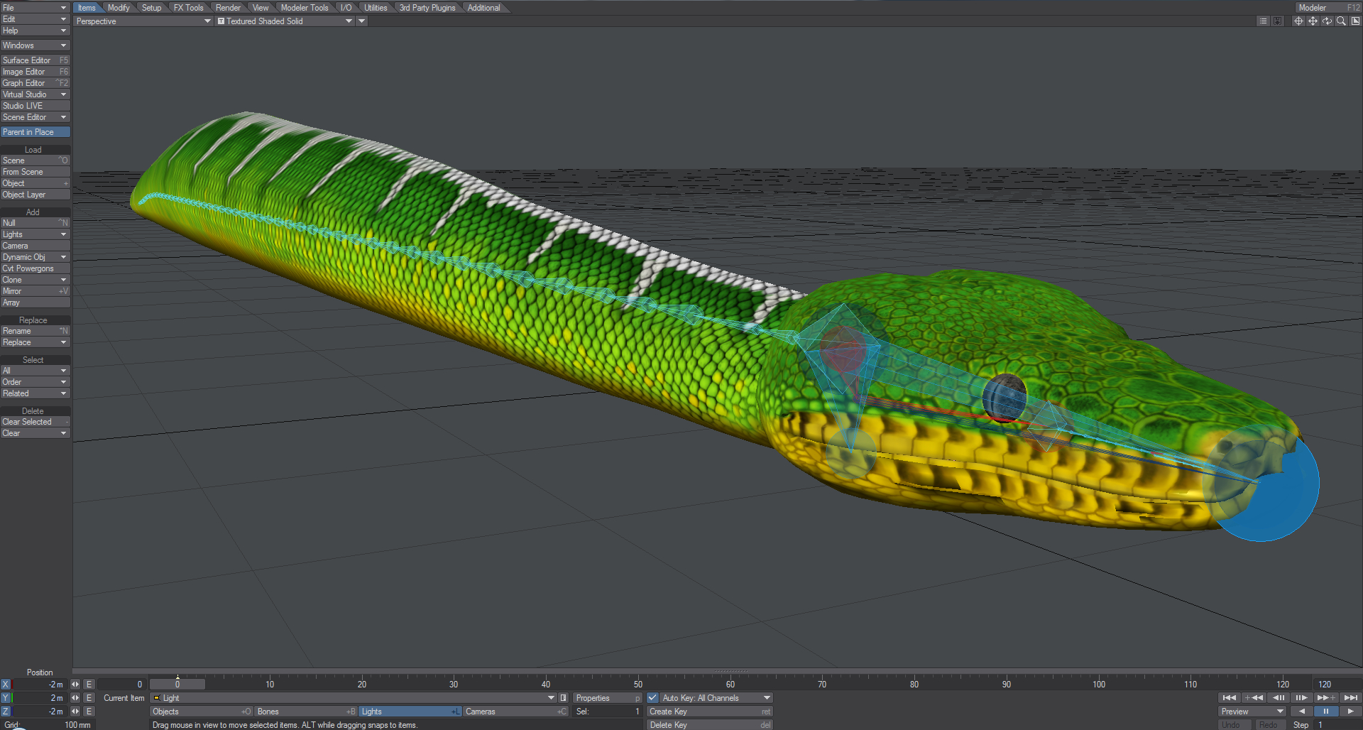 动画翡翠树蟒蛇3d模型