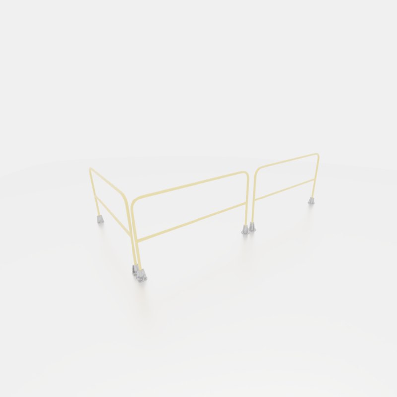 3D yellow aluminum safety railing model TurboSquid 1392836