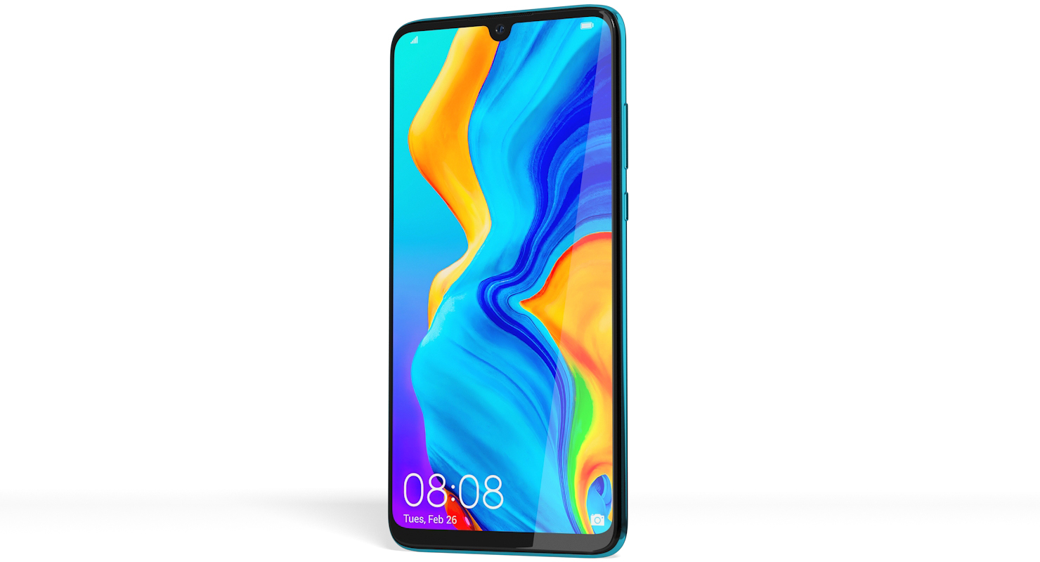 华为p30lite孔雀蓝3d模型