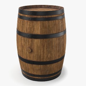 3D wooden barrel