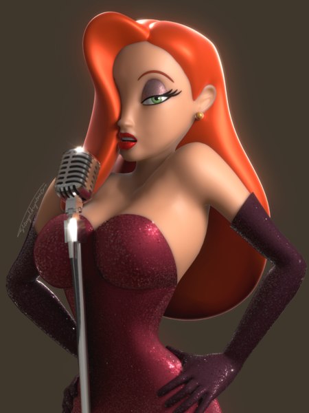 3d Jessica Rabbit Character Rig Model Turbosquid 1393103