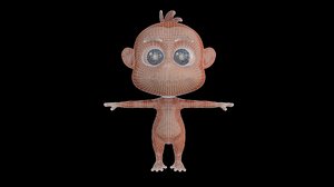 3D animal monkey rig cartoons model