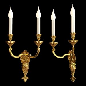 3D antique french wall lamp