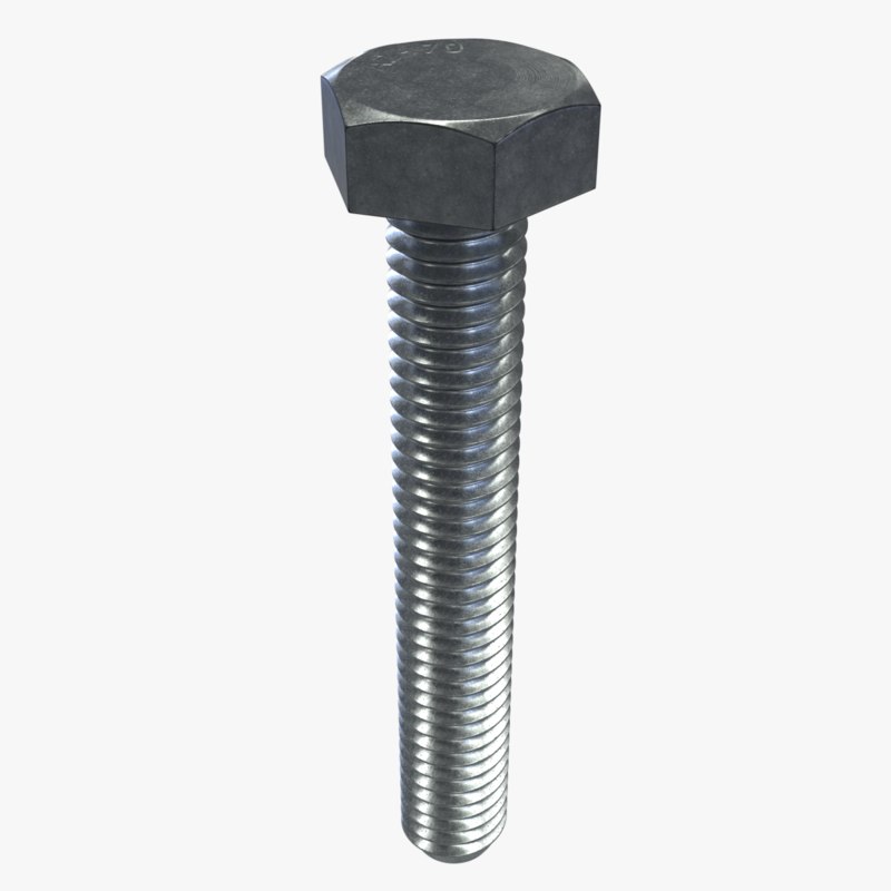 D Model Hex Bolt M X Turbosquid