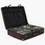 3D old suitcase cash model