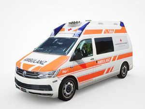 3D volkswagen transporter t6 ambulance