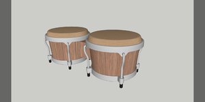 3D bongoes instrument music model