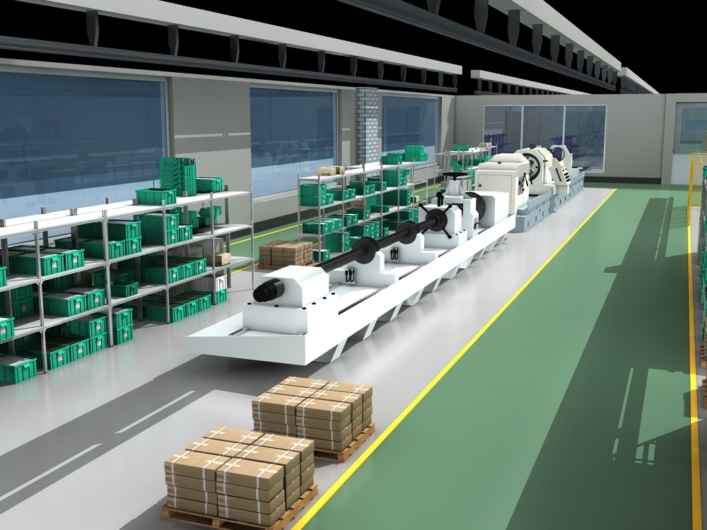 工厂内部场景和设备的集合3d模型