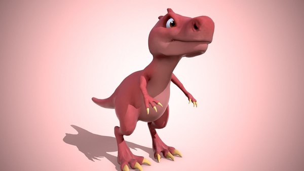 verzekering Zwitsers Schep Dino cartoon red 3D model - TurboSquid 1393571