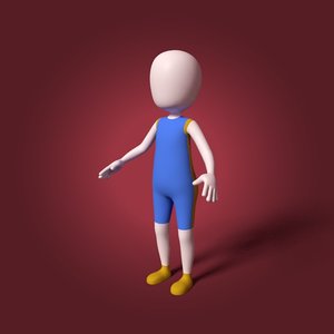 cartoon athlete 3D model