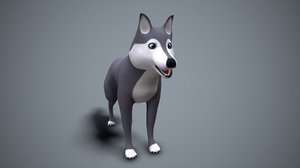 3D cartoon husky model