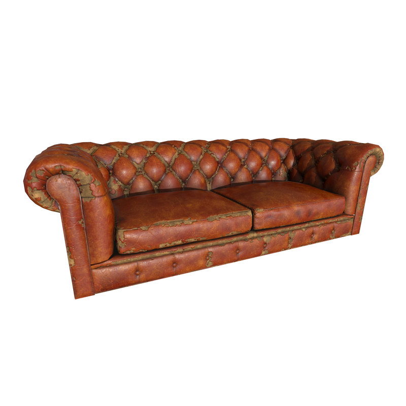 Ready Worn Leather 3d Model, Worn Leather Couch