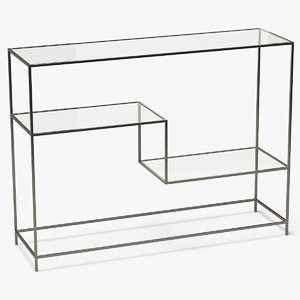 rectangle console table metal 3D model