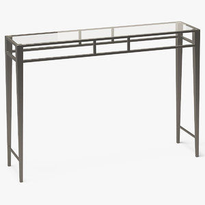 3D model rectangle console table metal