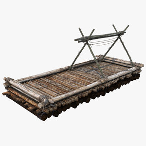 wooden raft 3D model