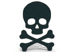 skull crossed bones logo 3D