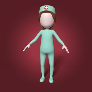 3D cartoon nurse