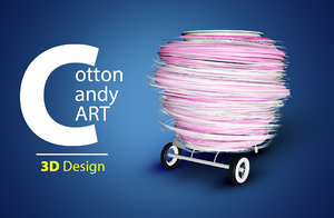 cotton candy cart 3D