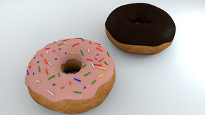 donut doughnut food 3D model