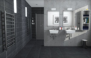 wet room interior 3D