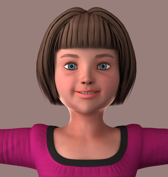 realistic little girl 3D model