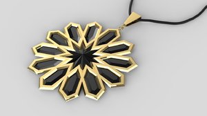3D model moroccan necklace print traditional