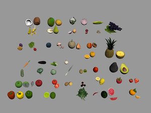 3D model fruits vegetables