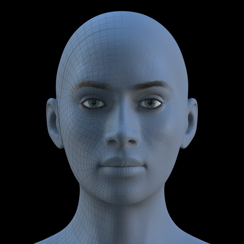 3D Model Female Character Rig Face - TurboSquid 1394259