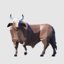 3D animals horse bull