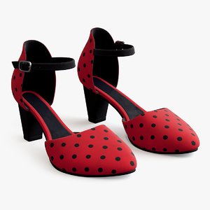 3D vintage red shoes