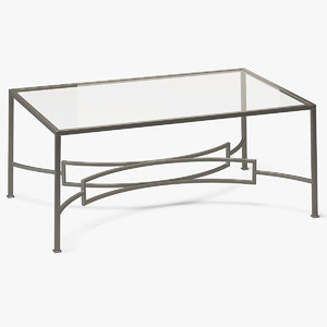 3D rectangle coffee table metal