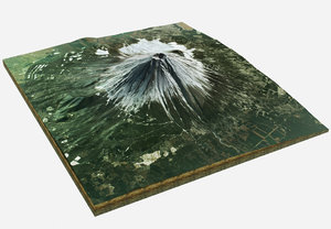 realistic mountain terrain landscape 3D model