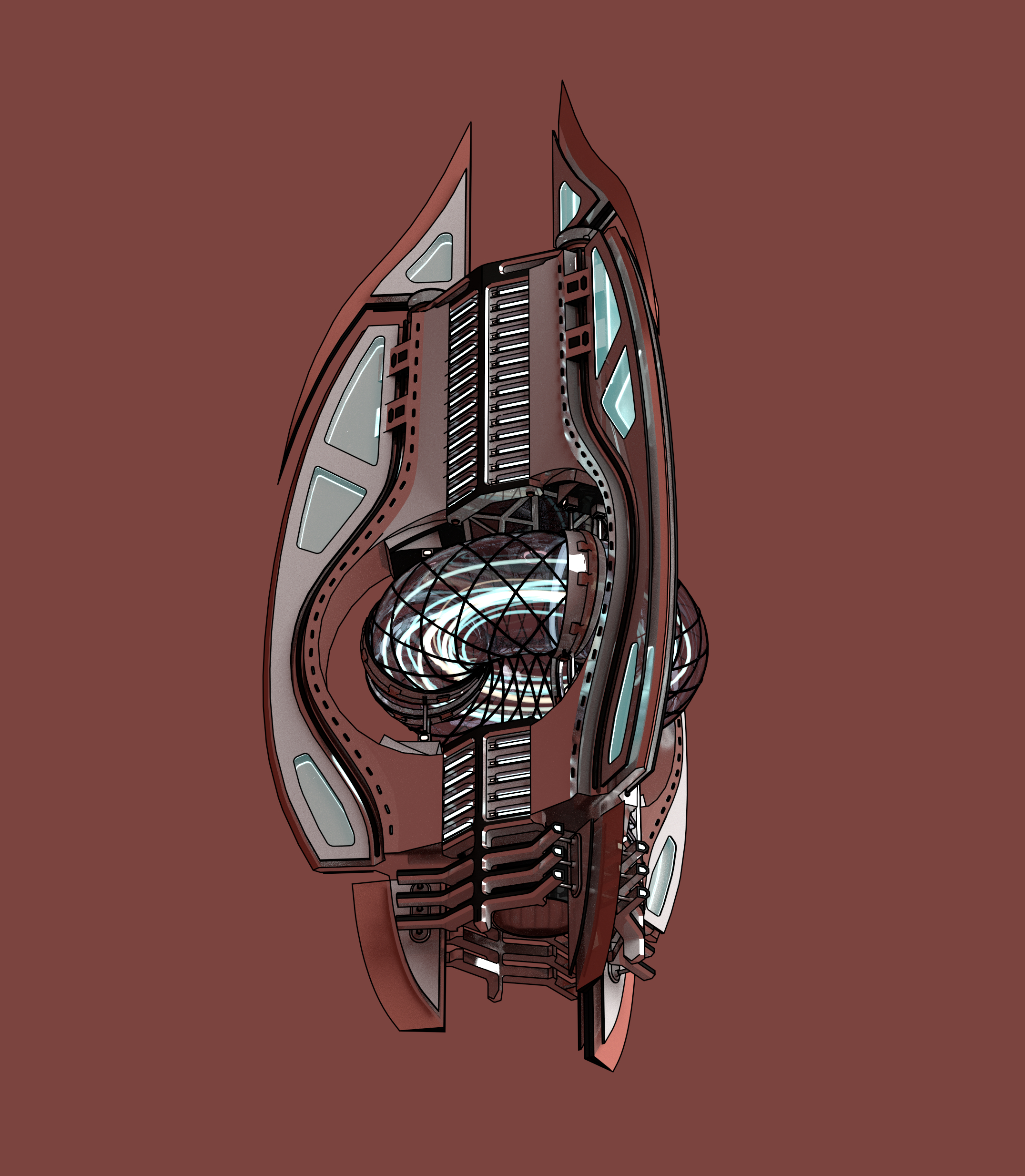 时尚的科幻飞船3d模型