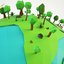 3D cartoon earth tree model