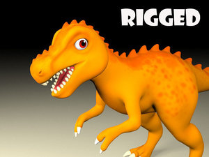 3D model t rex cartoon