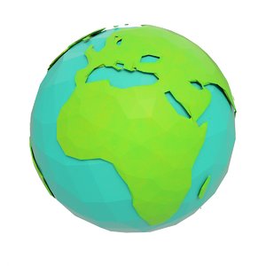 cartoon earth world 3D model
