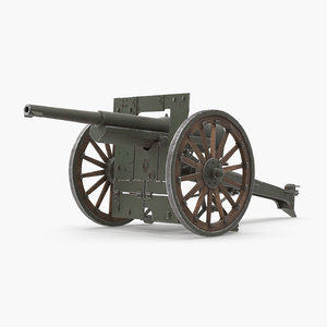 3d french 75mm 1897 model