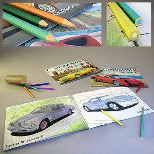 3D coloring book pencils children s