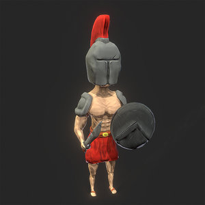 3D spartan sword shield model