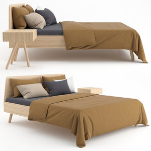 3D wooden bed model
