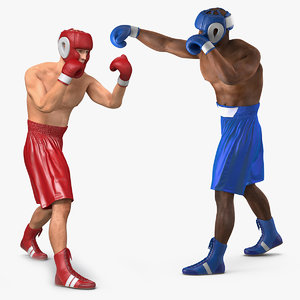 boxers rigged 3D model
