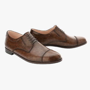 men s brown shoes 3D model