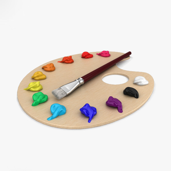 Paint palette 3D model TurboSquid 1395561