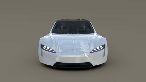 Tesla Roadster 2020 White Mit Interieur Und Fahrgestell