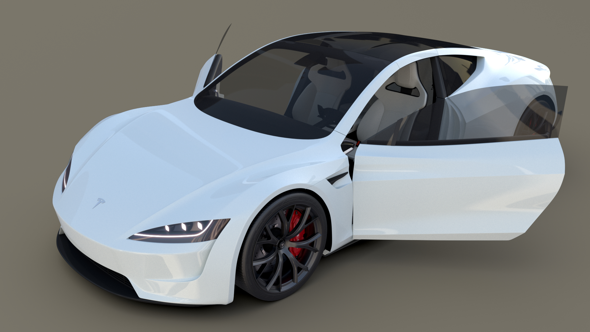 Tesla Roadster White Mit Interieur