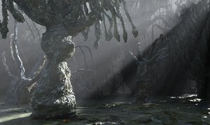3D alien forest tree model