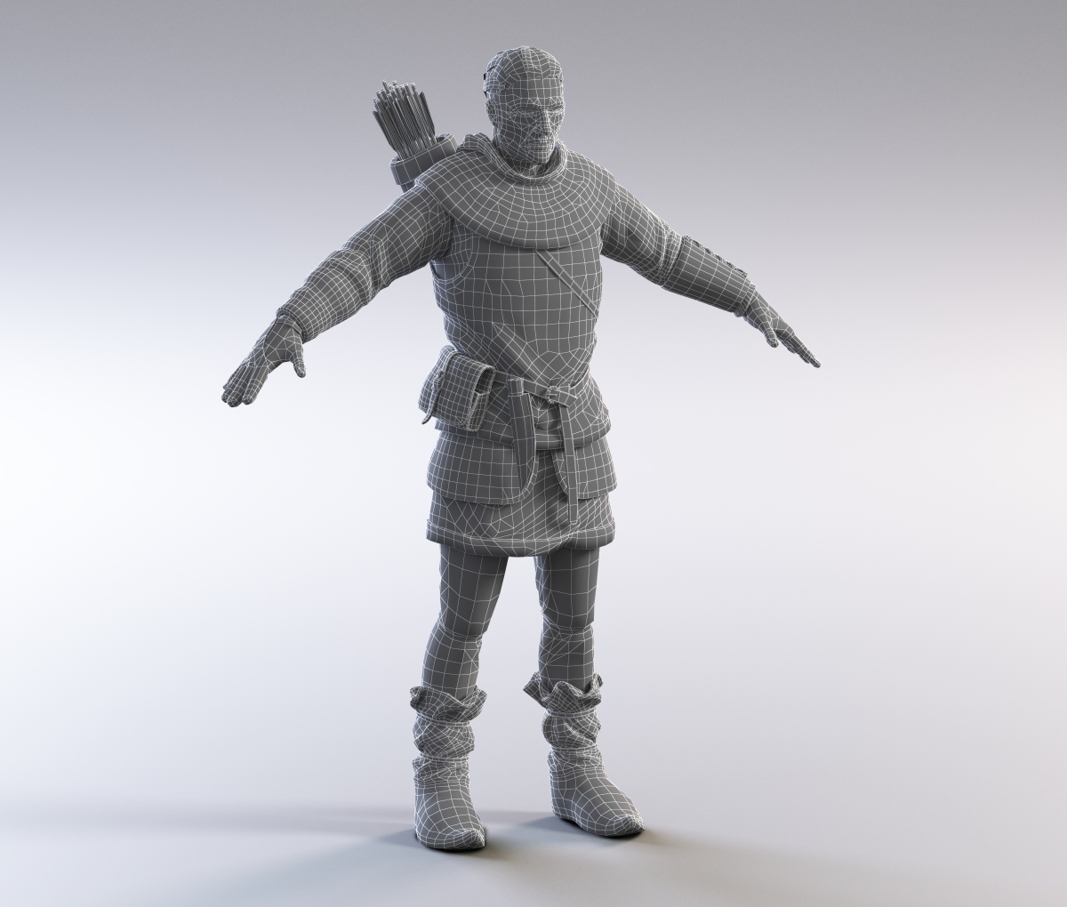 3D medieval english archer model TurboSquid 1395675