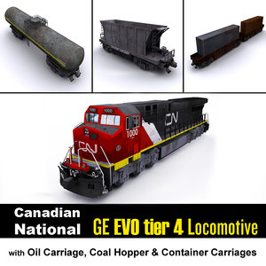 ge locomotive carriage cargo 3D model